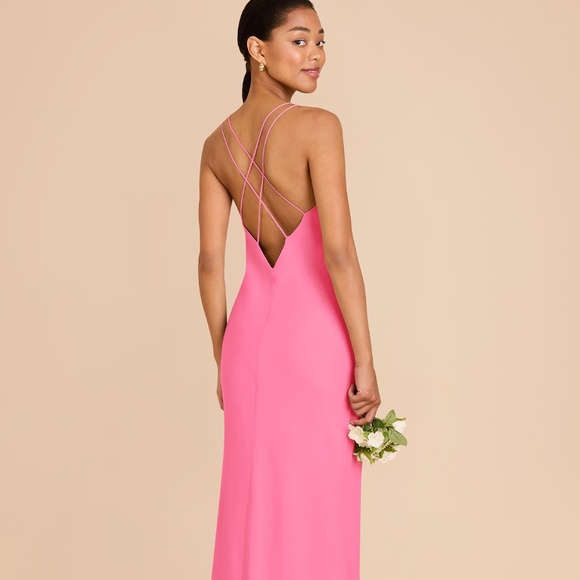 Brand New Never Worn Birdy Grey Dasha Bon Bon Pink Chiffon Slip Dress - Picture 3 of 4